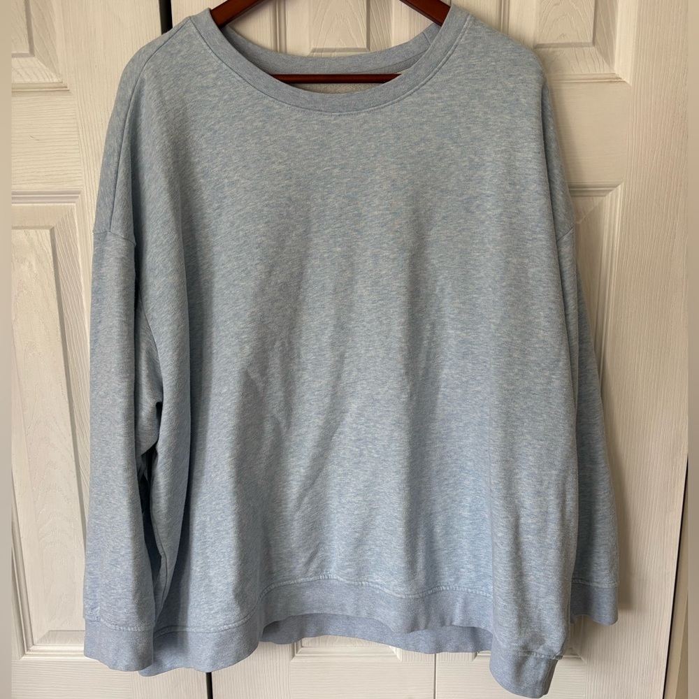 Lands’ End Serious Sweats Baby Blue Pullover Size 2XL
